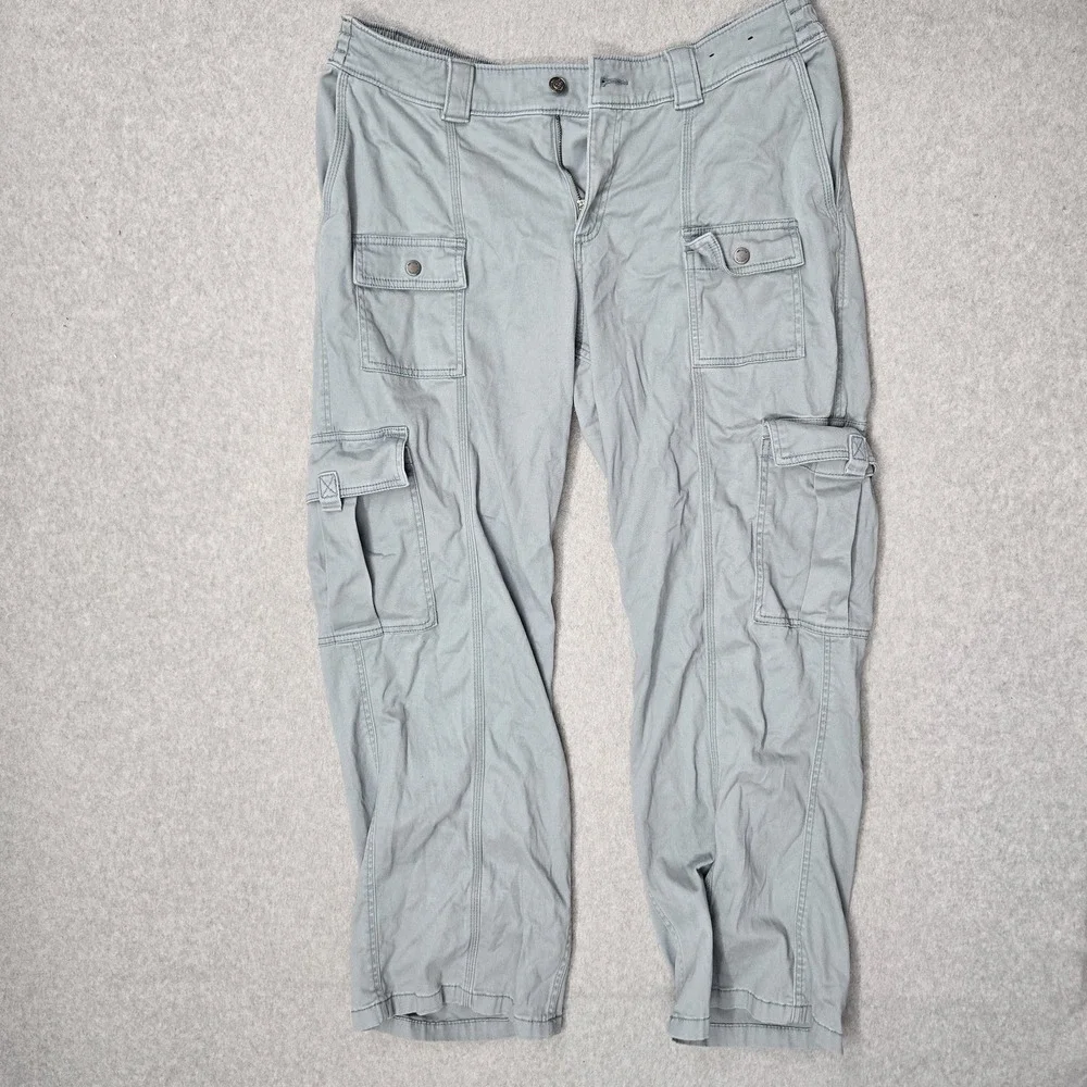 Hollister Women Pants 16R Light Blue Cargo Low-Rise Baggy Button